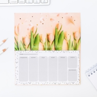 Планер с отрывными листами, 50 л. 17х9см &laquo;С 8 Марта тюльпаны&raquo;