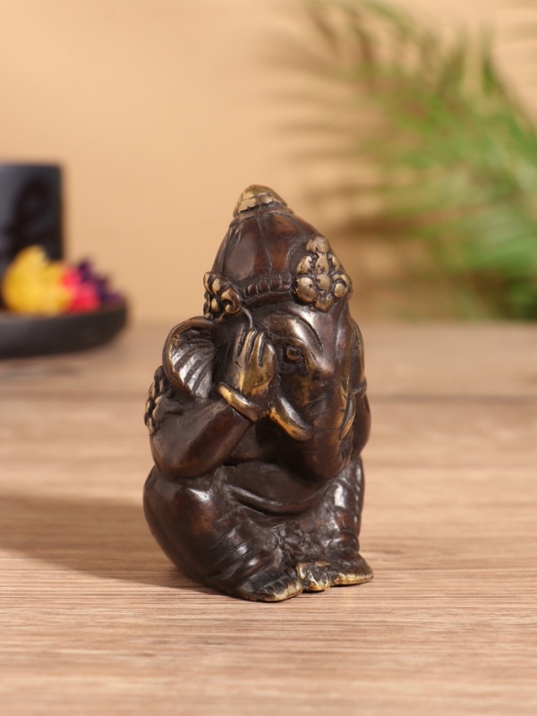 Сувенир бронза "Ганеша" 5х5х8 см