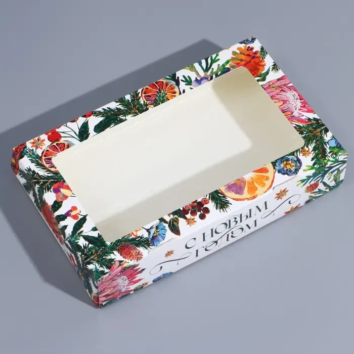 Коробка складная &laquo;Новогодняя ботаника&raquo;, 20 х 12 х 4 см