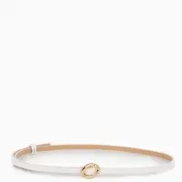 Ремень жен 01-01-01-07, Июнь2514, 1*0,3*110 см, без винта, пряж золото, затяж, белый