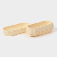 Кашпо для цветов с поддоном Rasfill, 1,3 л, 20,5&times;8,5&times;7 см, овальное, бежевое