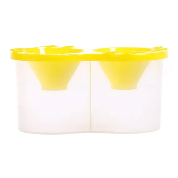 Стакан - непроливайка для рисования двойной Calligrata, 150 мл &times;2, с держателем для кистей, жёлтый