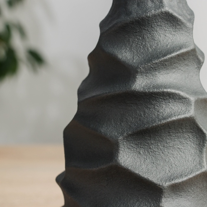 Керамическая ваза декоративная настольная &laquo;Майлз&raquo;, для цветов, сухоцветов, d-5 см, 24.5&times;11 см, чёрный