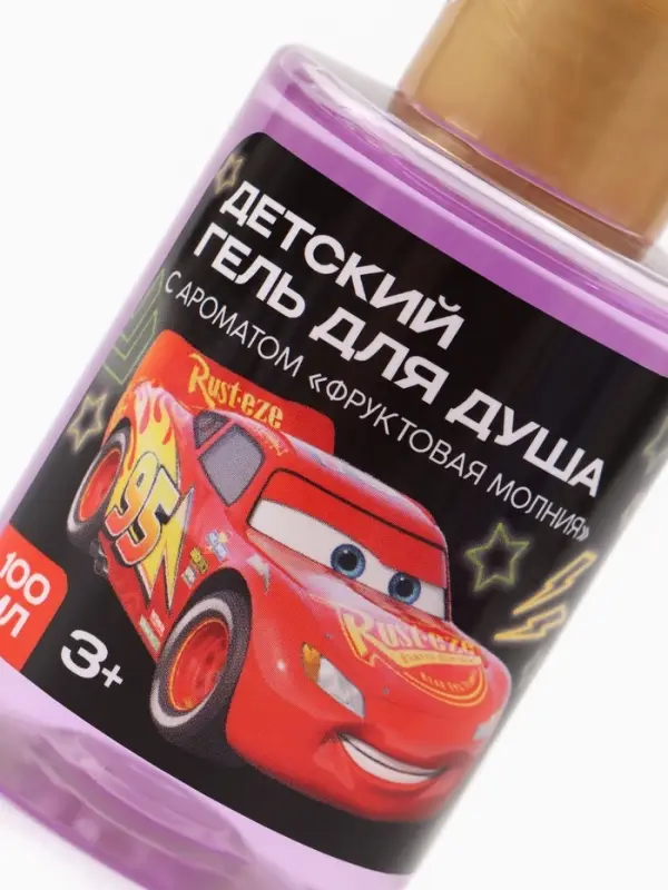 Детский гель для душа, аромат фруктовая молния, 100 мл, Машинка