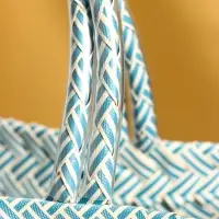 Сумка плетёная пластиковая 30х15х35 см, цв. бело-голубой