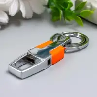 Брелок металл, пластик двойное кольцо "Карабин" МИКС 8х3,2 см