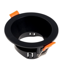 Светильник встраиваемый под лампу MR16, круг, пластик, черный