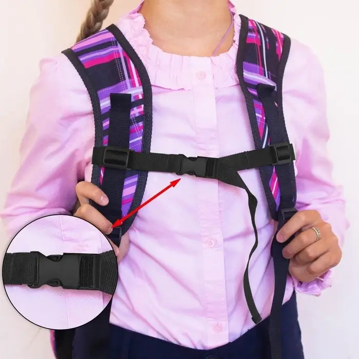 Держатель для лямок рюкзака: фастекс 20 мм, стропа 1 м, чёрный