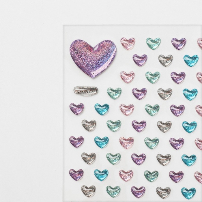 Серьги &laquo;Наклейки&raquo; любовь, сердечки, цветные