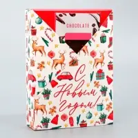 Коробка подарочная новогодняя складная &laquo;С Новым годом!&raquo;, 21х 15 х 5 см