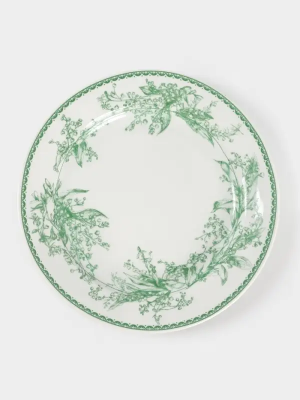 Тарелка Дулевский фарфор &laquo;Райские ландыши&raquo;, d=24 см, фарфор