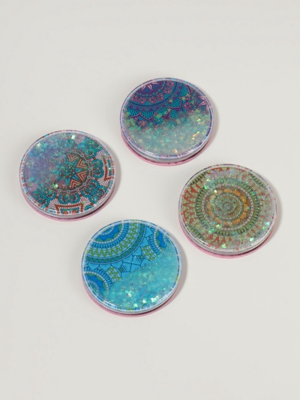 Зеркало складное &laquo;Мандала&raquo;, d = 7,2 см, с увеличением, цвет МИКС