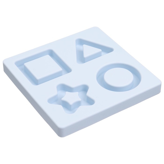 Развивающая игрушка - сортер &laquo;Изучаем фигуры&raquo;, пищевой силикон, цвет голубой, Mum&Baby