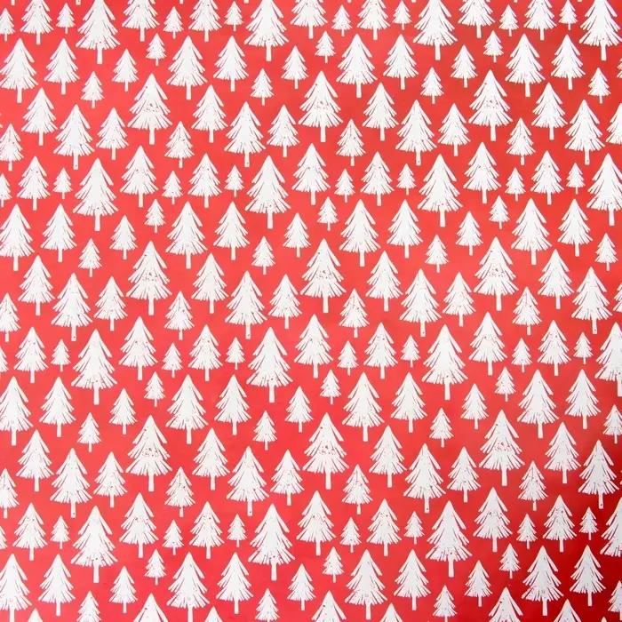 Бумага упаковочная новогодняя "Белый медвежонок", глянец, двусторонняя, 80 г/м2 , 50 х 70 см.