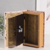 Сейф-книга дерево кожзам "Синие бабочки" 21х13х5 см