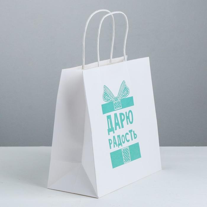 Пакет подарочный, упаковка, &laquo;Дарю радость&raquo;, 22 х 22 х 11 см