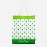 Сумка хозяйственная без застёжки, цвет белый/зелёный