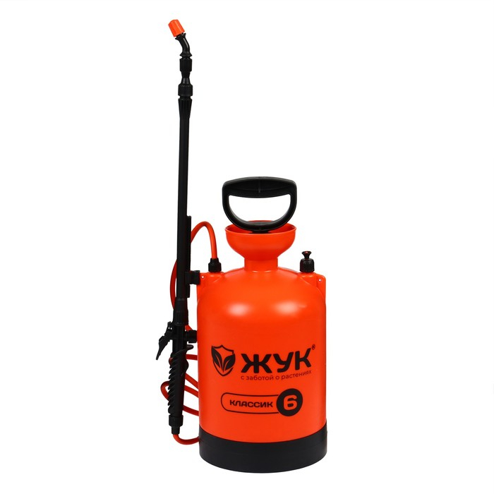 Опрыскиватель помповый ОП-209, 6 л, термоусадка, пластиковый брандспойт 208, &laquo;Жук&raquo;
