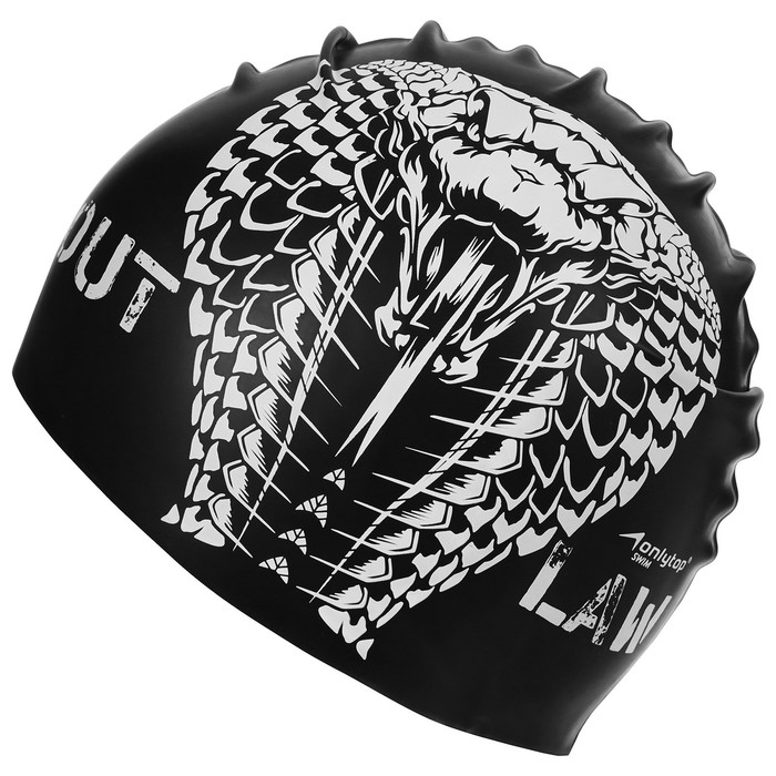 Шапочка для плавания взрослая ONLYTOP Outlaw, силиконовая, обхват 54-60 см