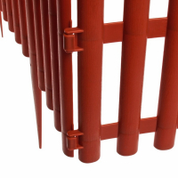 Ограждение декоративное, 30 &times; 300 см, 5 секций, пластик, терракотовое, Greengo