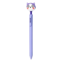 Ручка-прикол гелевая "Кошка", синие чернила, фиолетовая