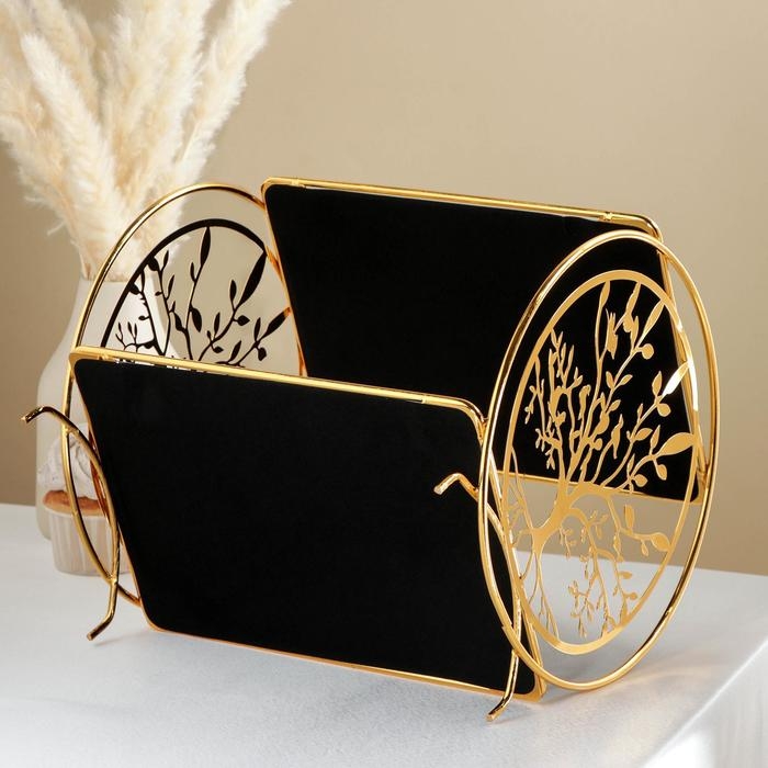 Подставка для десертов 2-х ярусная Tree, 28&times;19&times;27 см, цвет металла золотой