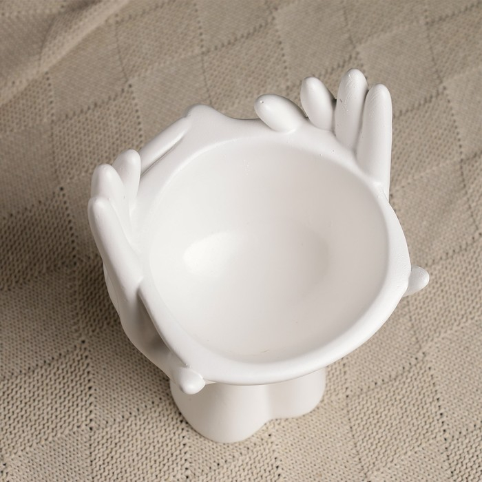 Кашпо - органайзер Кашпо - органайзер "Мечты в руках" белый, 13,5х20х13см