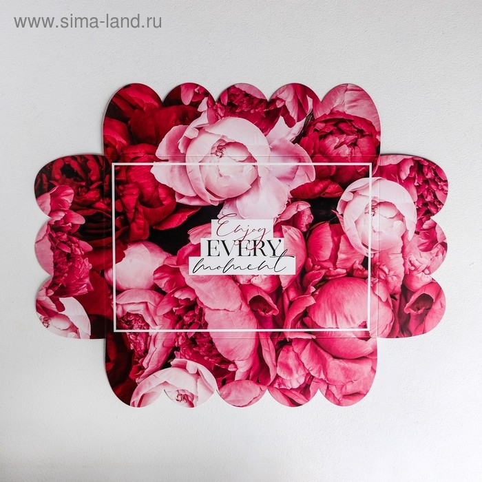 Коробка для печенья, кондитерская упаковка с PVC крышкой, Enjoy every moment, 20 х 30 х 8 см