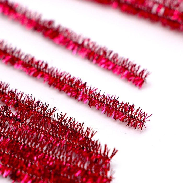 Проволока с ворсом для поделок &laquo;Блеск&raquo;, набор 50 шт., размер 1 шт. 30 &times; 0,6 см, цвет розовый