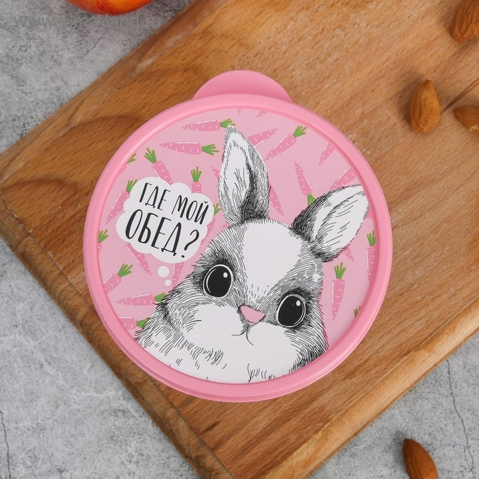 Ланч-бокс круглый FoodVibes &laquo;Где мой обед?&raquo;, 500 мл