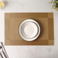 Салфетка сервировочная на стол Доляна &laquo;Шахматы&raquo;, 45&times;30 см, цвет карамельный