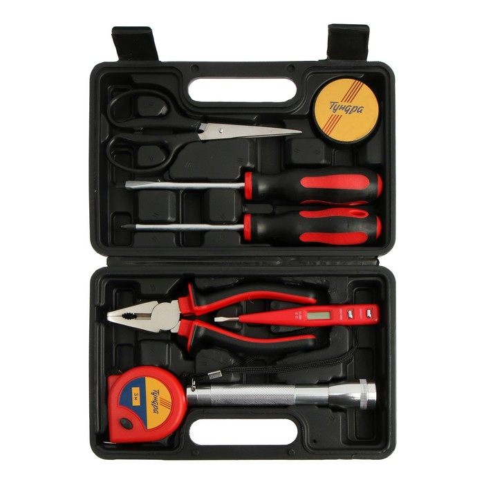 Набор инструментов в кейсе ТУНДРА, универсальный, 8 предметов