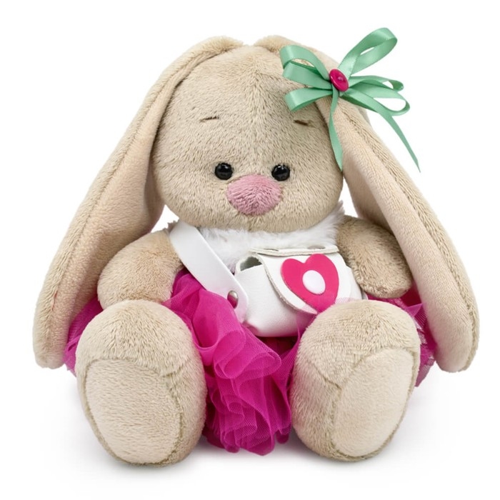 Мягкая игрушка &laquo;Зайка Ми&raquo;, в меховом воротничке и юбочке, 15 см