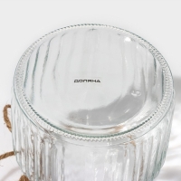 Банка стеклянная для сыпучих продуктов с керамической крышкой Доляна &laquo;Зайка&raquo;, 600 мл