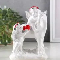 Фигура "Ангел на лошади" 13,5х10х6,5 см, цв. белый