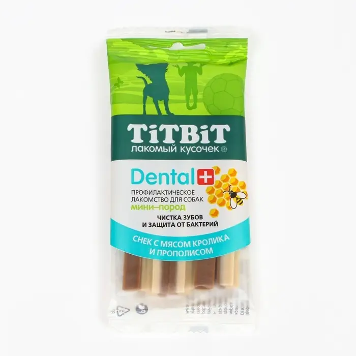 ДЕНТАЛ+ Снек  для собак Titbit для мини-пород, с мясом кролика, 25 г