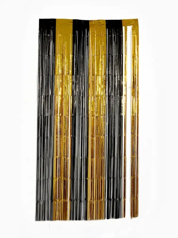 Занавес для фотозоны чёрно-золотой, полоса 152*25 см