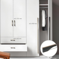 Ручка-скоба CAPPIO RSC032, м/о 192 мм, цвет черный/золото, 4 шт.