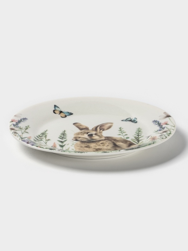 Тарелка десертная Доляна "Зайка" цвет белый  цвет белый 20,3х2 см