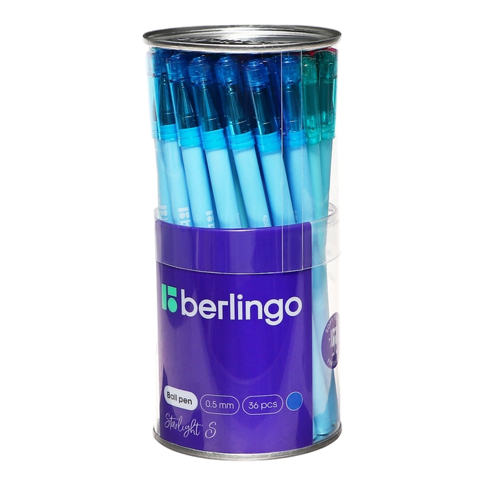 Ручка шариковая Berlingo Starlight S 0.5, синяя, корпус микс пастель