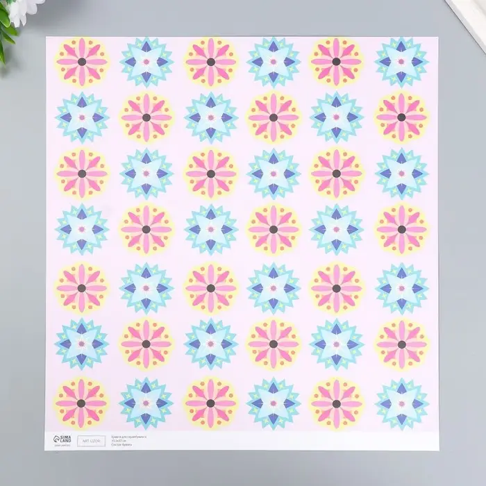 Бумага для скрапбукинга двусторонняя "Иллюзия" плотность 180 гр 30,5х32 см