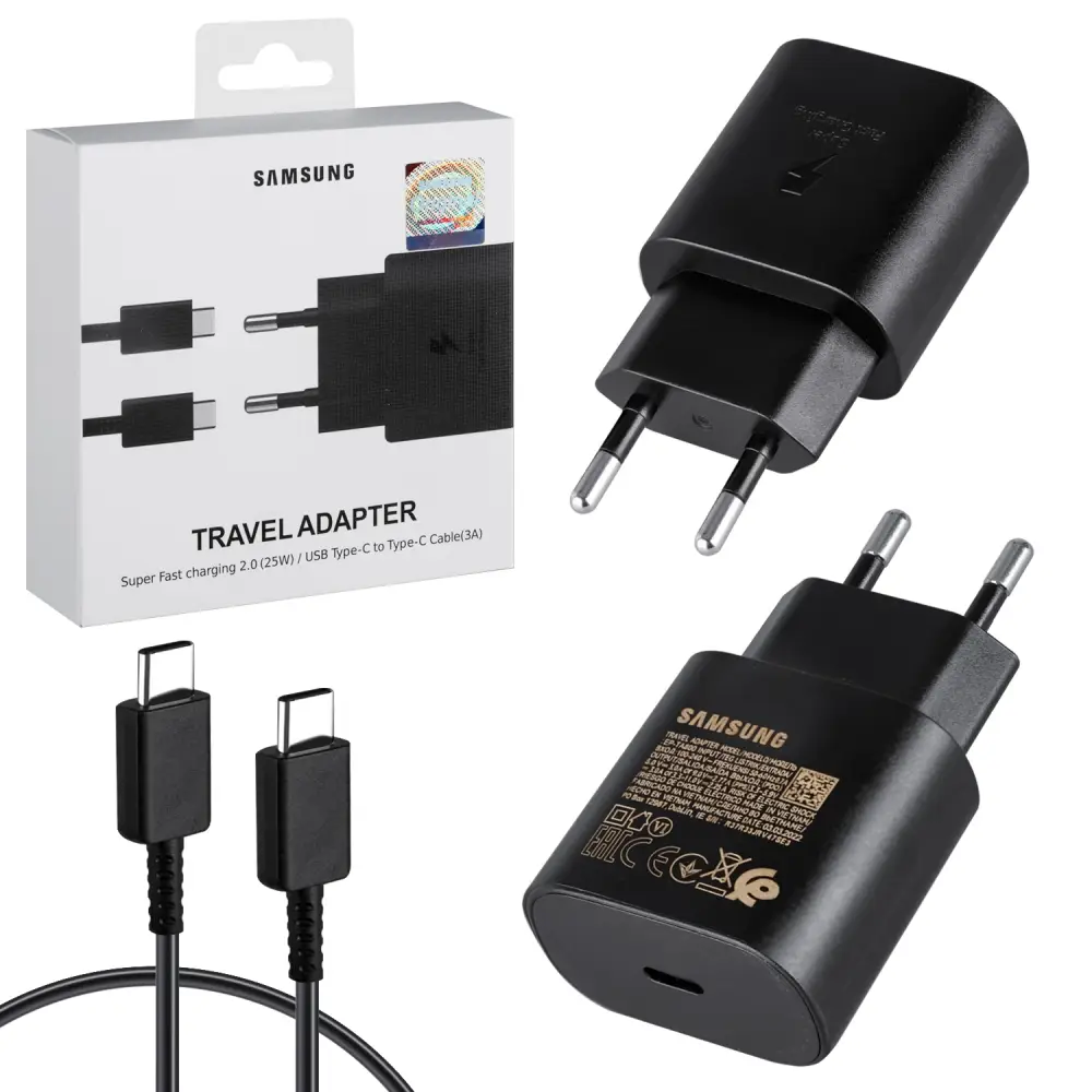 СЗУ Type-C Samsung Note 10 Super PD Fast Charging Set 25W черный (200шт/кор)