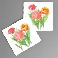 Салфетки бумажные Гармония цвета многоцветие "Тюльпаны", 24*24 см 50 листов