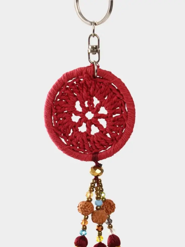 Брелок "Ловец снов" 19 см, цв. бордовый