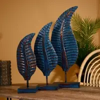 Интерьерный декор &laquo;Листья&raquo;, набор 3 шт., 50, 40, 35 см, дерево албезия