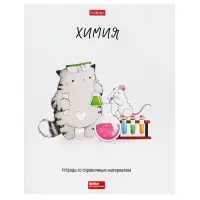 Тетрадь 48 листов в клетку &laquo;Приключения кота Пирожка&raquo; ХИМИЯ, обложка мелованная бумага, с интерактивным справочником, блок офсет