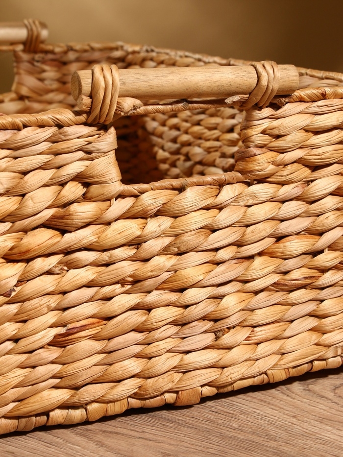 Корзина плетеная 45x30x20 см, водный гиацинт