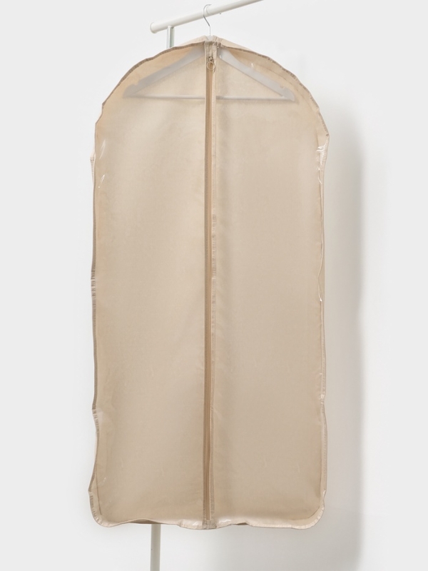 Чехол для одежды LaDо́m на молнии, размер 120х60 см, цвет бежевый, материал батист