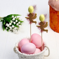 Набор пасхальных топперов &laquo;Яйцо и перо&raquo;, 2 шт., МИКС