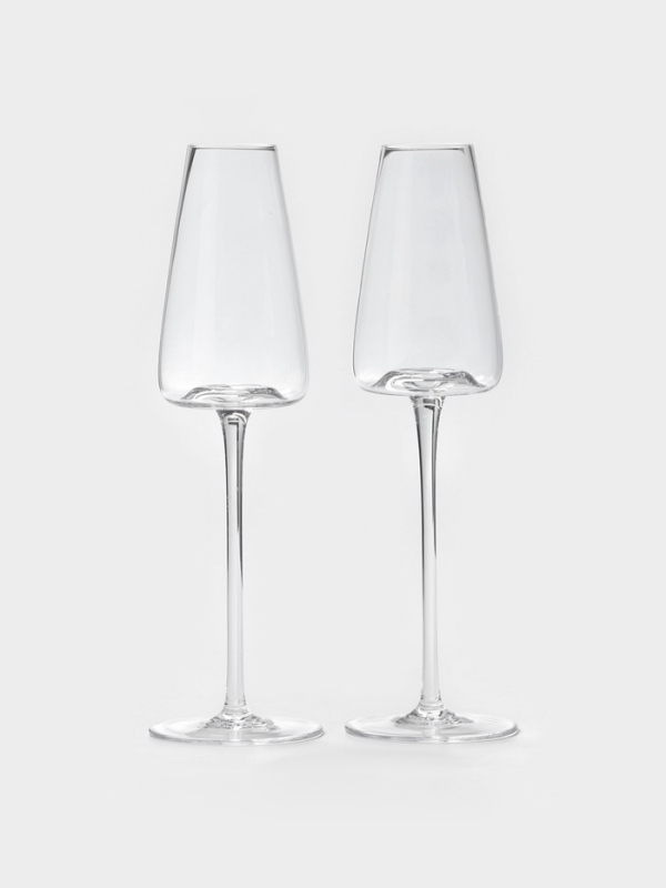 Бокалы для шампанского Magistro &laquo;Амьен&raquo;, 230 мл, набор 2 шт., стекло, прозрачные